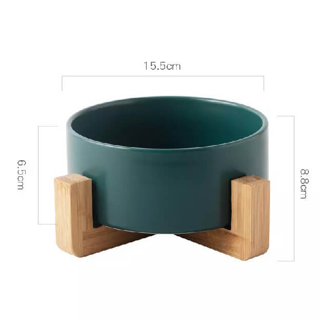 Green pet ceramic feeding bowl