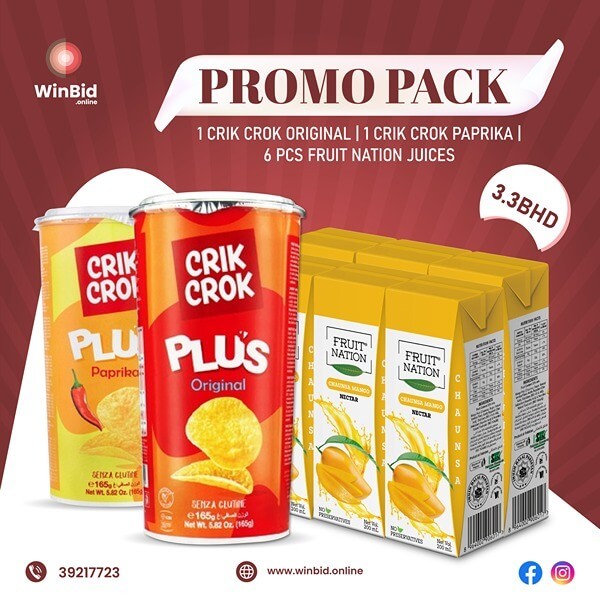 Crik Crok Original | Crik Crok Paprika | 6pc Fruit Nation Juices