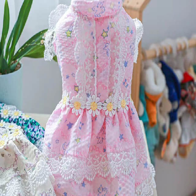 Pink pet floral skirt dress small size