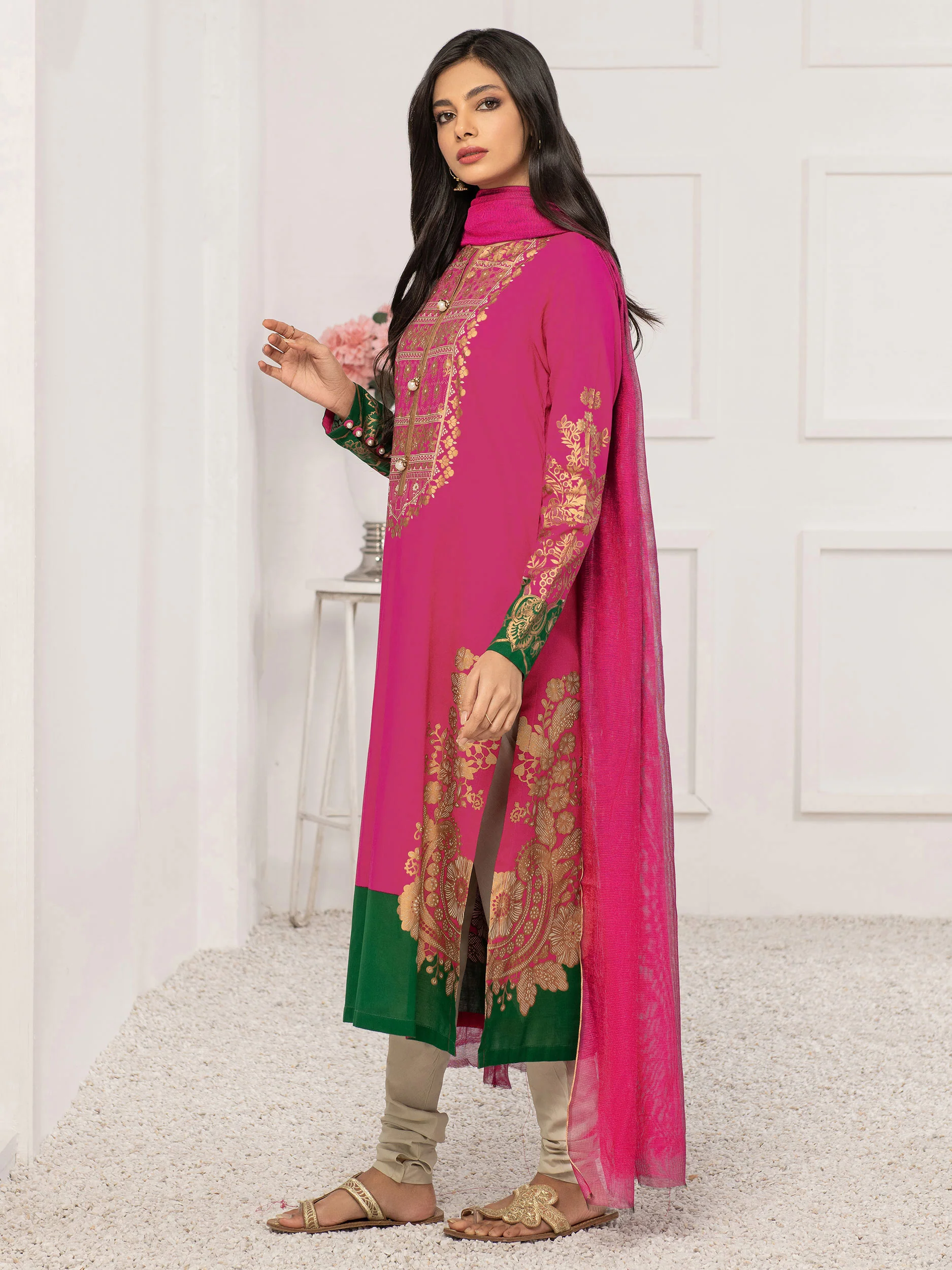 2 Piece Lawn Suit-Pasted (Unstitched)