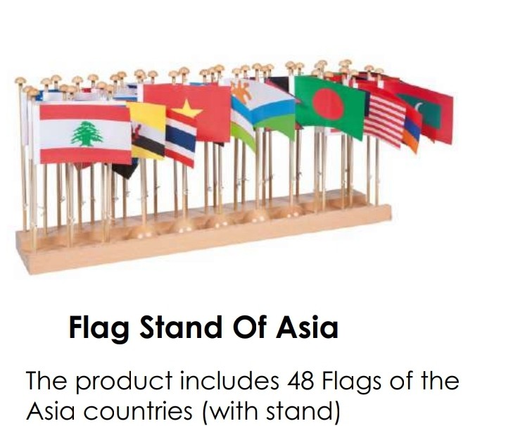 48 Flags of Asian countries stand