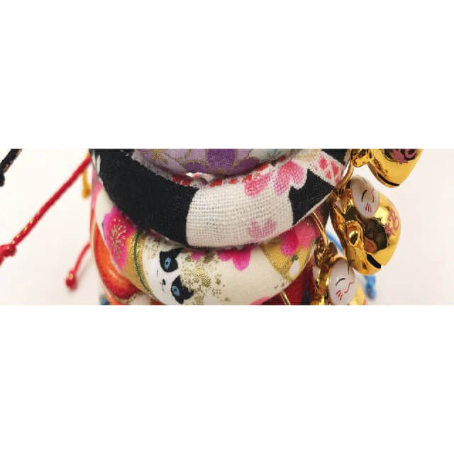 Japanese blue pattern collar with lucky bell small size