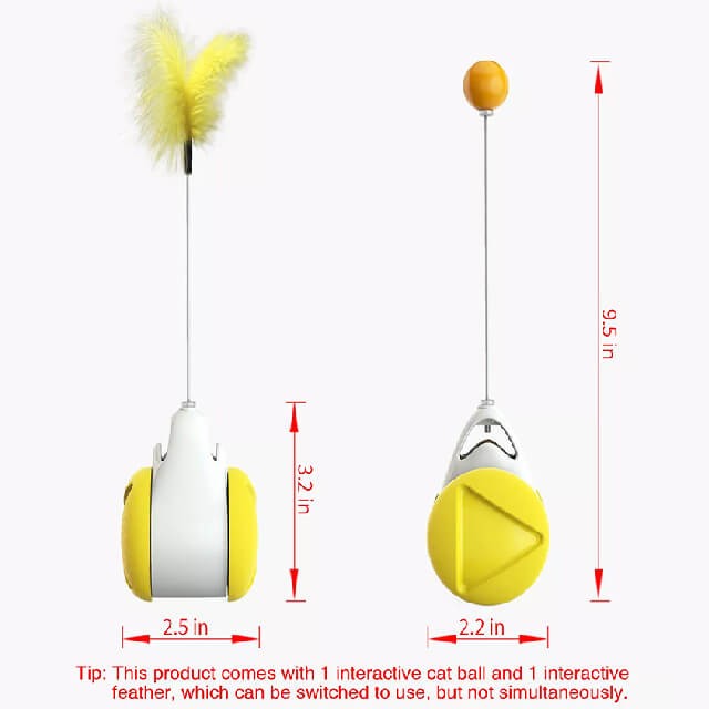 Yellow balanced rotating cat toy